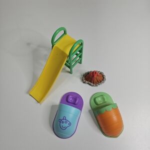 Kids Slide and Playset Figures - Yellow, Green, Purple, Teal, Orange